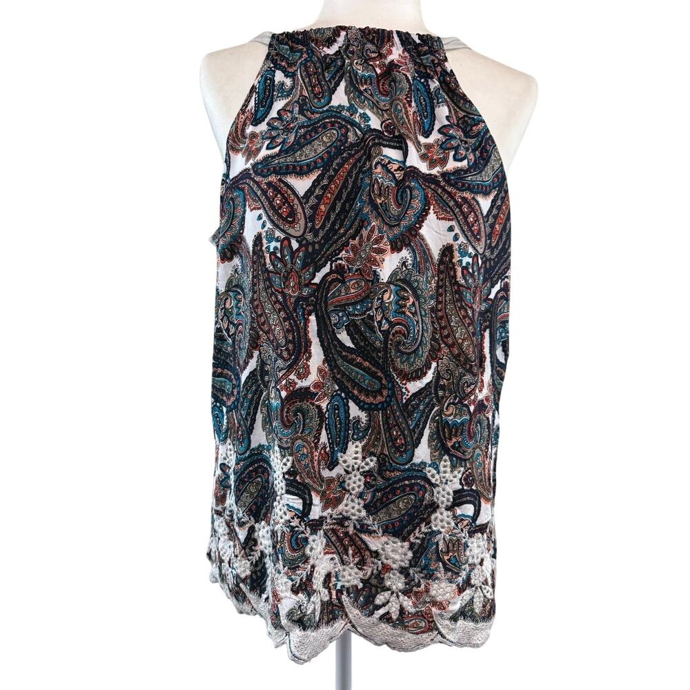 SKU3150 Vanity Women's Large Gray Halter Top with Floral Embroidery